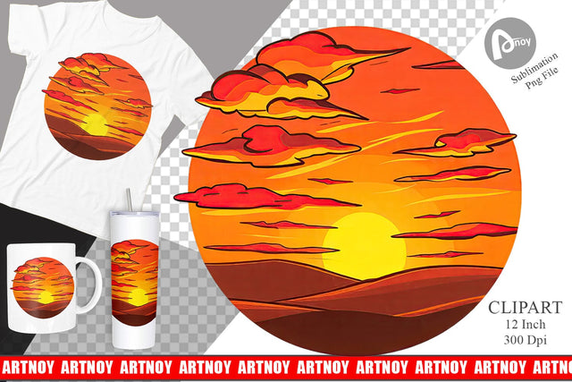 Sunset Clipart Sublimation artnoy 