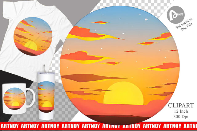 Sunset Clipart Sublimation artnoy 