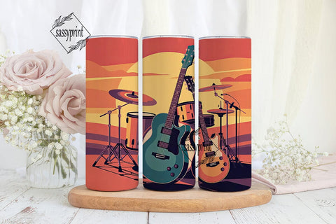 Sunset Guitars 20oz Tumbler Wrap Sublimation sassyprint 