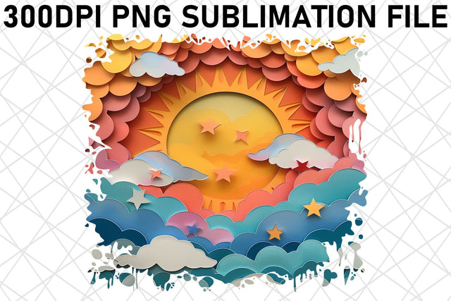 Sunset Horizon 3D Sublimation Design Sublimation afrosvg 