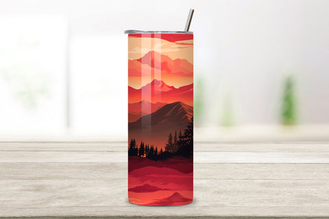 Sunset Horizon Bliss Tumbler Wrap | Seamless Wrap Design, Sunset horizon design, 20oz skinny tumbler wrap, Seamless sunrise tumbler sublimation template, skinny tumbler design png digita Sublimation FloridPrintables 
