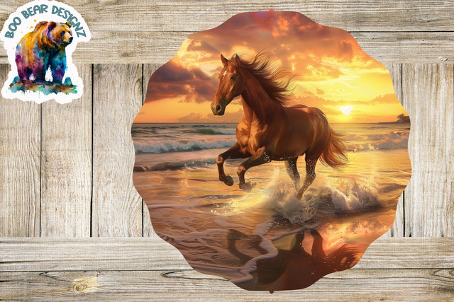 Sunset Horse Wind Spinner Clipart Sublimation Boo Bear Designz 