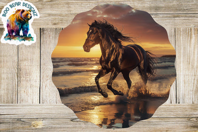 Sunset Horse Wind Spinner Clipart Sublimation Boo Bear Designz 
