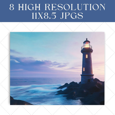 Sunset Lighthouse Junk Journal | Printable Junk Journal Paper SVG Paige Cole Studio 