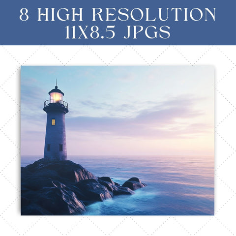 Sunset Lighthouse Junk Journal | Printable Junk Journal Paper SVG Paige Cole Studio 