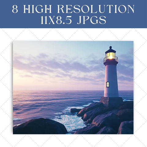 Sunset Lighthouse Junk Journal | Printable Junk Journal Paper SVG Paige Cole Studio 