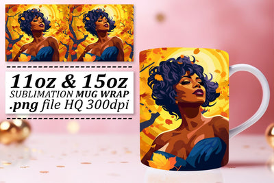 Sunset Mug Afro Beauty Design Sublimation afrosvg 