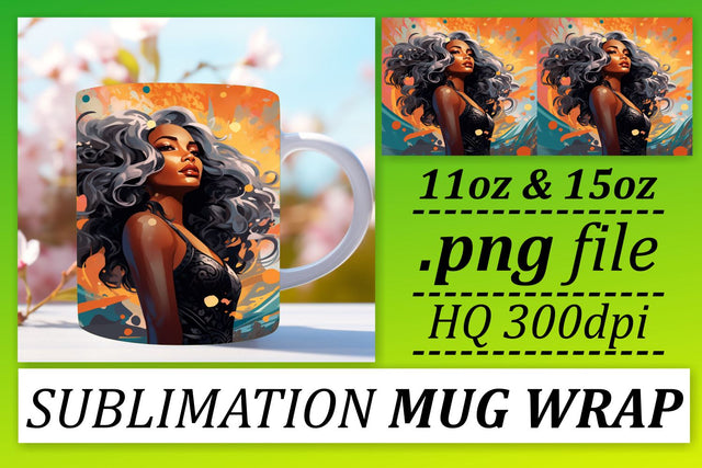 Sunset Mug Wrap 11oz 15oz Beauty Sublimation afrosvg 