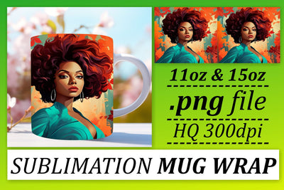 Sunset Mug Wrap Melanin 11oz 15oz Sublimation afrosvg 