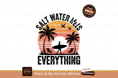 Sunset Palms Beach Chairs Birds trees Sublimation Designangry 