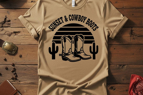 Sunset Ranch Vibes Svg, Western Cowgirl Svg, Ranch Life Svg, Country Girl Shirt Svg, Western Svg, Rodeo Shirt Cricut File, Cowgirl Shirt Svg SVG TiffsCraftyCreations 