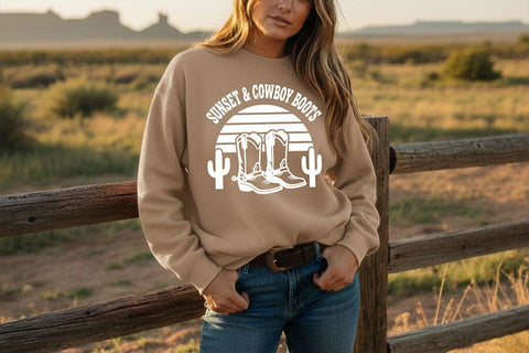 Sunset Ranch Vibes Svg, Western Cowgirl Svg, Ranch Life Svg, Country Girl Shirt Svg, Western Svg, Rodeo Shirt Cricut File, Cowgirl Shirt Svg SVG TiffsCraftyCreations 