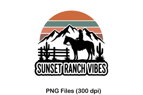 Sunset Ranch Vibes Svg, Western Cowgirl Svg, Ranch Life Svg, Country Girl Shirt Svg, Western Svg, Rodeo Shirt Cricut File, Cowgirl Shirt Svg SVG TiffsCraftyCreations 