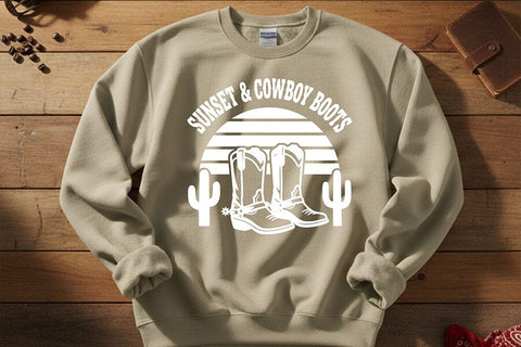 Sunset Ranch Vibes Svg, Western Cowgirl Svg, Ranch Life Svg, Country Girl Shirt Svg, Western Svg, Rodeo Shirt Cricut File, Cowgirl Shirt Svg SVG TiffsCraftyCreations 