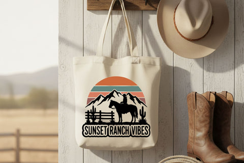 Sunset Ranch Vibes Svg, Western Cowgirl Svg, Ranch Life Svg, Country Girl Shirt Svg, Western Svg, Rodeo Shirt Cricut File, Cowgirl Shirt Svg SVG TiffsCraftyCreations 