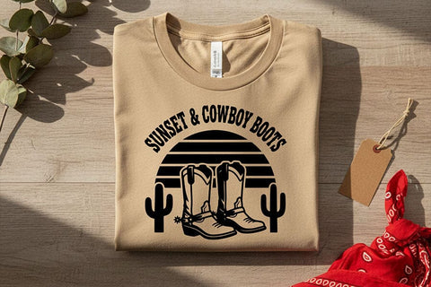 Sunset Ranch Vibes Svg, Western Cowgirl Svg, Ranch Life Svg, Country Girl Shirt Svg, Western Svg, Rodeo Shirt Cricut File, Cowgirl Shirt Svg SVG TiffsCraftyCreations 