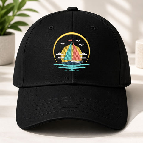 Sunset Sailboat Machine Embroidery Design Nautical Sailing Ocean Embroidery File Embroidery/Applique DESIGNS PatternFeed8 
