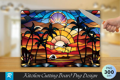 Sunset Stained Cutting Board Sublimation Regulrcrative 
