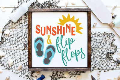 Sunshine and Flip Flops SVG - Summer Vacation Cut File SVG Silhouette School Blog Design Shop 