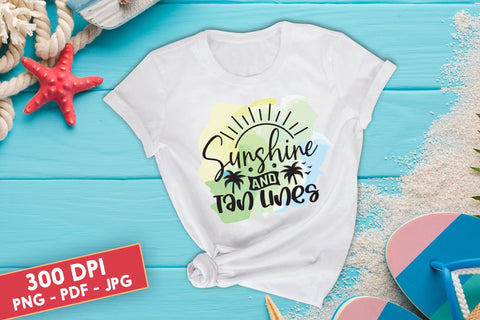 Sunshine and Tan Lines - Summer Sublimation Design Sublimation CraftLabSVG 