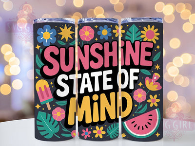Sunshine Coast Designs 20oz Tumbler, Tropical Summer Design, Bright Coastal Illustration, Sublimation Tumbler Wrap, 20oz Tumbler, Fun Summer Gift, Cheerful Beach Style Sublimation SvggirlplusArt 