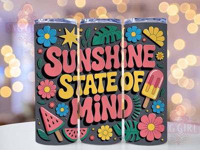 Sunshine Coast Designs 20oz Tumbler, Tropical Summer Design, Bright Coastal Illustration, Sublimation Tumbler Wrap, 20oz Tumbler, Fun Summer Gift, Cheerful Beach Style Sublimation SvggirlplusArt 
