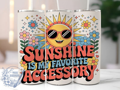 Sunshine Favorite 20oz Tumbler, Favorite Accessory Phrase, Cheerful Summer Illustration, Sublimation Tumbler Wrap, 20oz Tumbler, Fun Summer Gift, Bright Coastal Style Sublimation ToriDesigns 