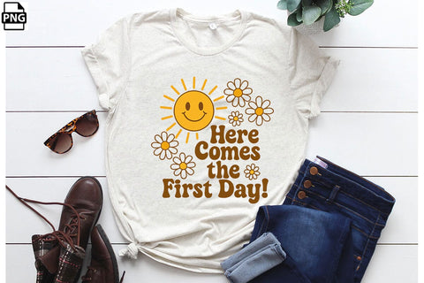 Sunshine & Flowers First Day Back To School PNG Printable File Sublimation Creativedesigntee 