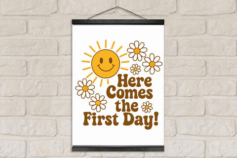 Sunshine & Flowers First Day Back To School PNG Printable File Sublimation Creativedesigntee 