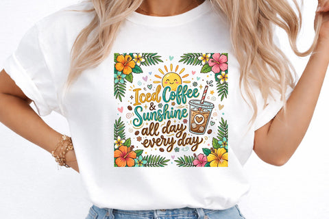 Sunshine & Iced Coffee PNG, Iced Coffee Sublimation designmaster24 
