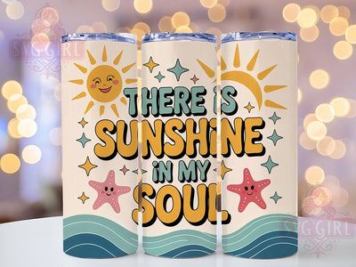 Sunshine In Soul 20oz Tumbler, Salty Summer Phrase, Sunshine In My Soul Quote, Tropical Coastal Theme, Vintage Beach Illustration, Sublimation Tumbler Wrap, 20oz Tumbler Sublimation SvggirlplusArt 