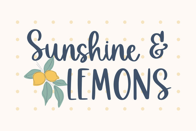 Sunshine & Lemons, Cute Farmhouse Handwritten Font for Cricut, Cursive Handwriting Font Designing Digitals 