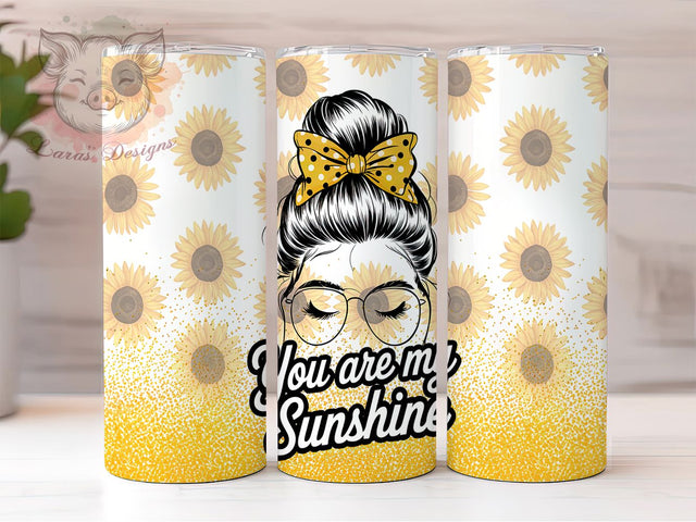 Sunshine Mom Quote Tumbler Wrap, Mom Sunshine Design, Inspirational Gift Wrap, Positive Message Cup, Sunshine Mom Pattern, Happy Quote Template, Messy Mom Gift Sublimation Lara' s Designs 