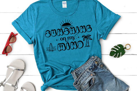 Sunshine on My Mind I Beach SVG I Summer Quotes SVG Cutfile SVG Happy Printables Club 