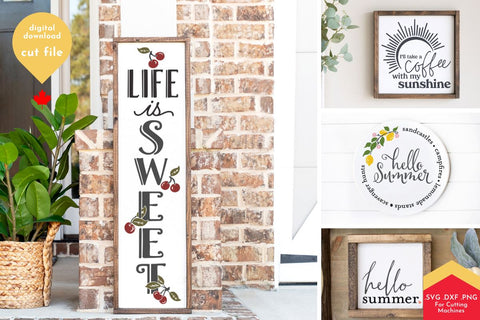 Sunshine Quotes SVG Bundle: Summer Crafting Cut File Designs for DIY Projects and Home Decor SVG Lettershapes 