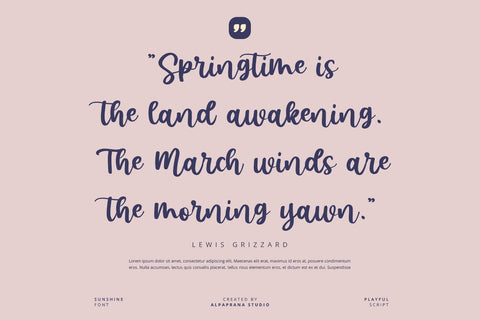 Sunshine - Script Font Font Alpaprana Studio 