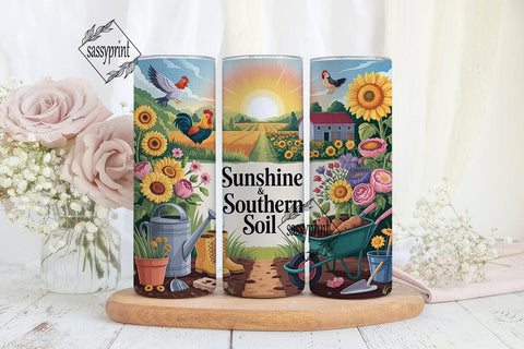 Sunshine & Southern Soil 20oz Tumbler Sublimation sassyprint 