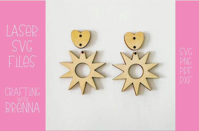 Sunshine Stacked Earring Laser SVG File SVG Crafting With Brenna 