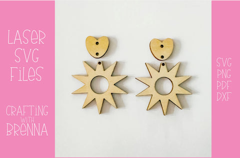 Sunshine Stacked Earring Laser SVG File SVG Crafting With Brenna 