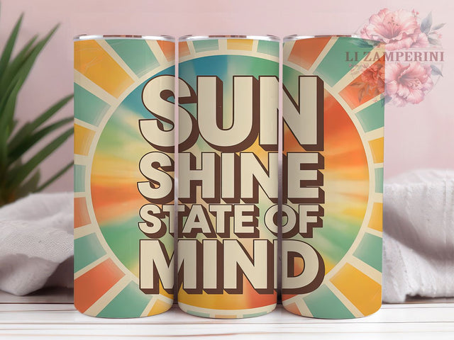 Sunshine State Beach Vibes Tumbler, Beach Vibes Sublimation PNG, Summer Mood Tumbler Design, 20oz Skinny Tumbler Wrap, Good Vibes Only Tumbler, Ocean Sunset Wrap PNG Sublimation Li Zamperini 