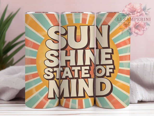 Sunshine State Beach Vibes Tumbler, Beach Vibes Sublimation PNG, Summer Mood Tumbler Design, 20oz Skinny Tumbler Wrap, Good Vibes Only Tumbler, Ocean Sunset Wrap PNG Sublimation Li Zamperini 