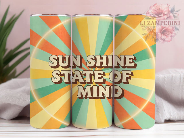 Sunshine State Beach Vibes Tumbler, Beach Vibes Sublimation PNG, Summer Mood Tumbler Design, 20oz Skinny Tumbler Wrap, Good Vibes Only Tumbler, Ocean Sunset Wrap PNG Sublimation Li Zamperini 