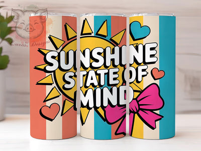 Sunshine State Mind 20oz Tumbler Wrap, Summer Vacation Sublimation, Coastal Holiday PNG, 20oz Tumbler Wrap, Tropical Lifestyle Design, Beach Sunshine Sublimation, Seaside Summer Wrap Sublimation Lara' s Designs 