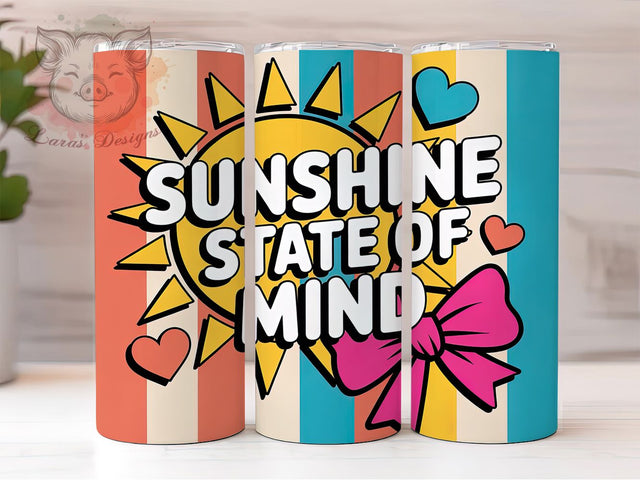 Sunshine State Mind 20oz Tumbler Wrap, Summer Vacation Sublimation, Coastal Holiday PNG, 20oz Tumbler Wrap, Tropical Lifestyle Design, Beach Sunshine Sublimation, Seaside Summer Wrap Sublimation Lara' s Designs 