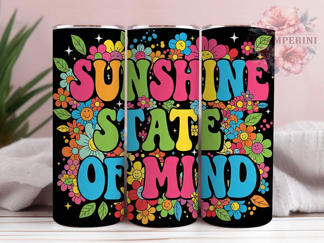 Sunshine State Summer Vibes Tumbler, Summer Vibes Sublimation PNG, 20oz Skinny Tumbler Design, Beachy Quote Tumbler, Sun and Sand Wrap Design, Positive Vibes Tumbler PNG Sublimation Li Zamperini 