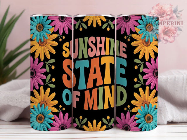 Sunshine State Summer Vibes Tumbler, Summer Vibes Sublimation PNG, 20oz Skinny Tumbler Design, Beachy Quote Tumbler, Sun and Sand Wrap Design, Positive Vibes Tumbler PNG Sublimation Li Zamperini 