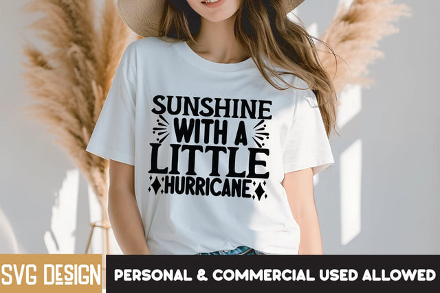 Sunshine With a Little Hurricane SVG Cut File, Sunshine With a Little Hurricane SVG Design SVG BlackCatsMedia 