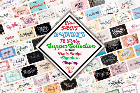 Super Bundle Collection Font Rtceative 