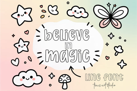 Super Magic Font Bundle, Bubbly Fonts, 5 Styles, Handwritten Font TonisArtStudio 