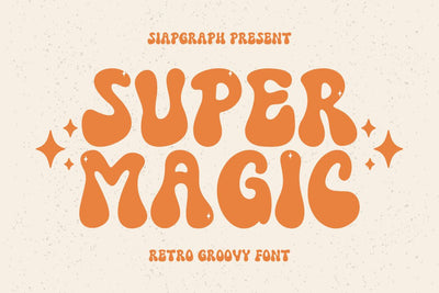 Super Magic - Retro Groovy Font Font Masyafi Studio 